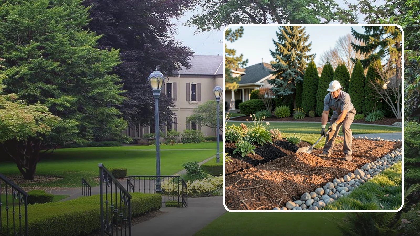 Wood Chip Spreading in Woodinville, King County, WA - Natural wood chips and arborist chips spread on paths, beds, and play areas for a rugged, economical cover.