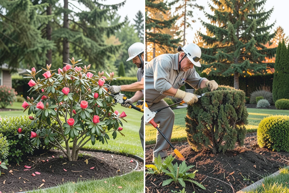 Wood Chip Spreading in Woodinville, King County, WA - Define the area and prep the surface