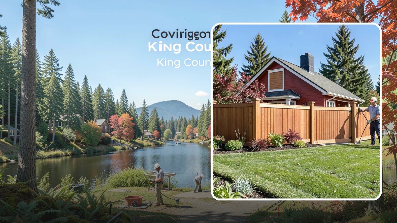 Wood Fence Installation in Covington, King County, WA - We build classic wood fences using Western red cedar and treated framing chosen to stand up to Puget Sound weather.