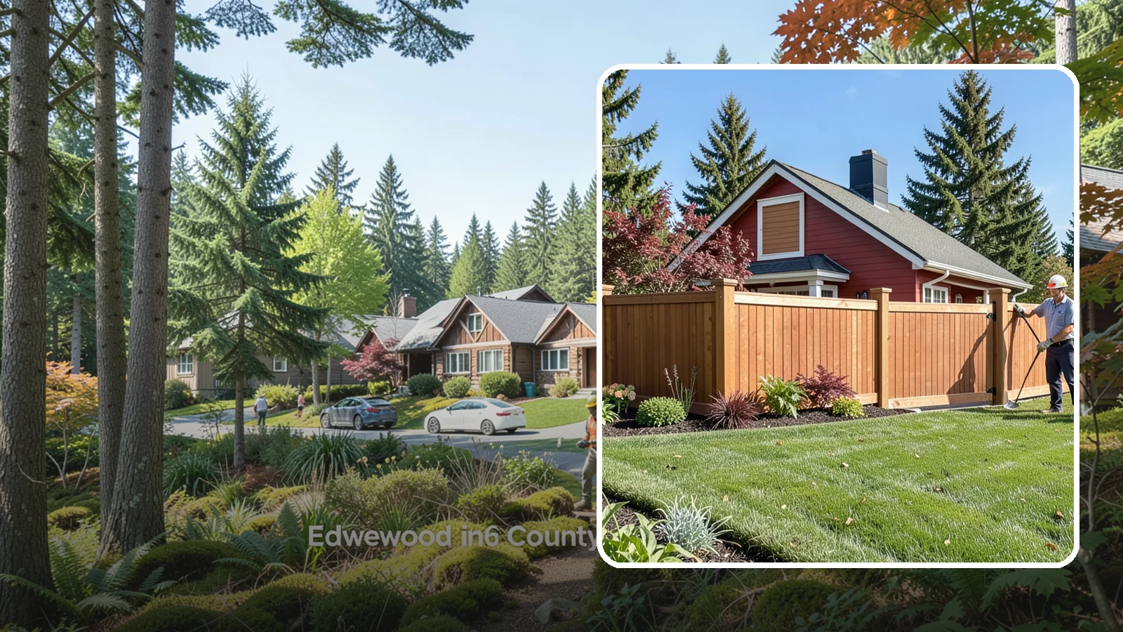 Wood Fence Installation in Edgewood, Pierce County, WA - We build classic wood fences using Western red cedar and treated framing chosen to stand up to Puget Sound weather.