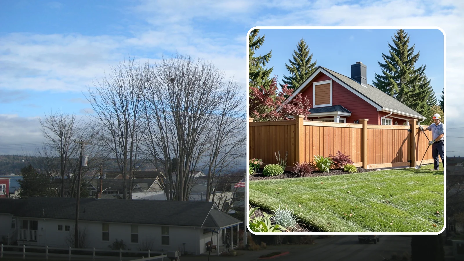 Wood Fence Installation in Langley, Island County, WA - We build classic wood fences using Western red cedar and treated framing chosen to stand up to Puget Sound weather.
