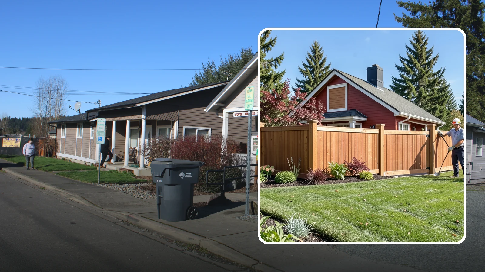 Wood Fence Installation in South Prairie, Pierce County, WA - We build classic wood fences using Western red cedar and treated framing chosen to stand up to Puget Sound weather.