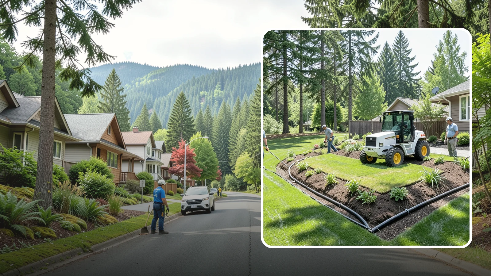 Yard Drainage Correction in Darrington, Snohomish County, WA - We correct overall yard drainage by reshaping grade and installing drains so water flows away from structures instead of pooling.