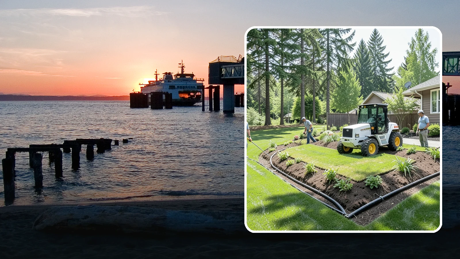 Yard Drainage Correction in Edmonds, Snohomish County, WA - We correct overall yard drainage by reshaping grade and installing drains so water flows away from structures instead of pooling.