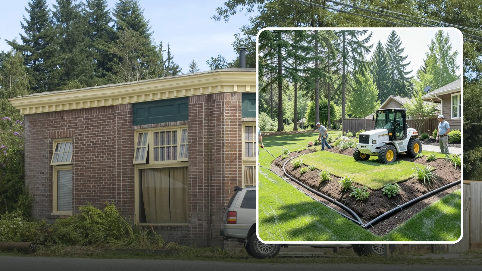 Yard Drainage Correction in Hamilton, Skagit County, WA - We correct overall yard drainage by reshaping grade and installing drains so water flows away from structures instead of pooling.