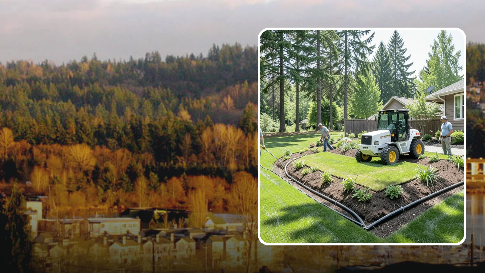 Yard Drainage Correction in Kenmore, King County, WA - We correct overall yard drainage by reshaping grade and installing drains so water flows away from structures instead of pooling.