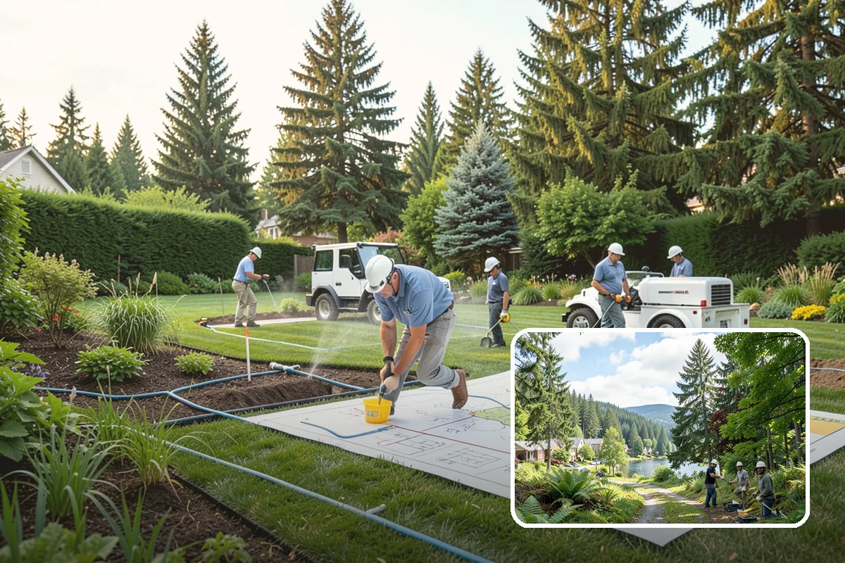 Yard Drainage Correction in Lake Forest Park, King County, WA - Comprehensive whole-property drainage fix