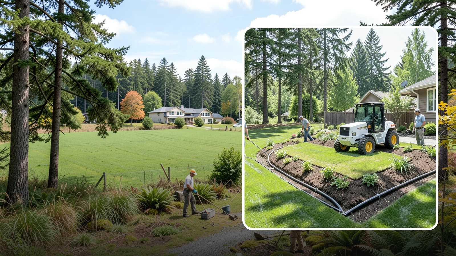 Yard Drainage Correction in Lyman, Skagit County, WA - We correct overall yard drainage by reshaping grade and installing drains so water flows away from structures instead of pooling.