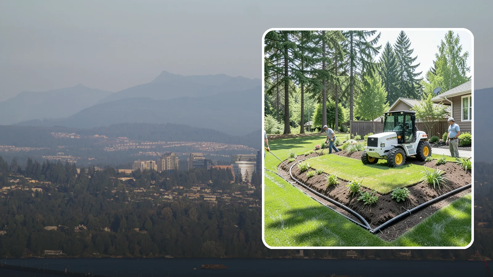 Yard Drainage Correction in Medina, King County, WA - We correct overall yard drainage by reshaping grade and installing drains so water flows away from structures instead of pooling.