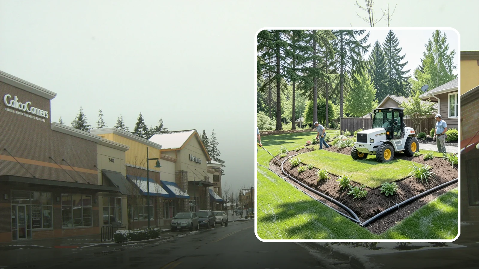 Yard Drainage Correction in Mill Creek, Snohomish County, WA - We correct overall yard drainage by reshaping grade and installing drains so water flows away from structures instead of pooling.