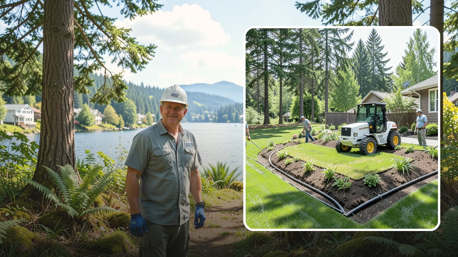 Yard Drainage Correction in Milton, King County, WA - We correct overall yard drainage by reshaping grade and installing drains so water flows away from structures instead of pooling.