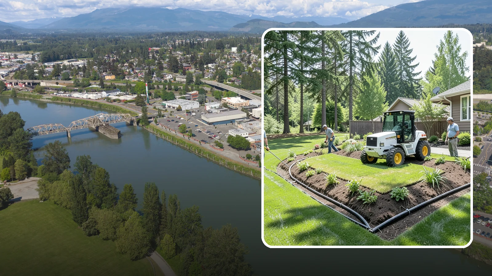 Yard Drainage Correction in Mount Vernon, Skagit County, WA - We correct overall yard drainage by reshaping grade and installing drains so water flows away from structures instead of pooling.