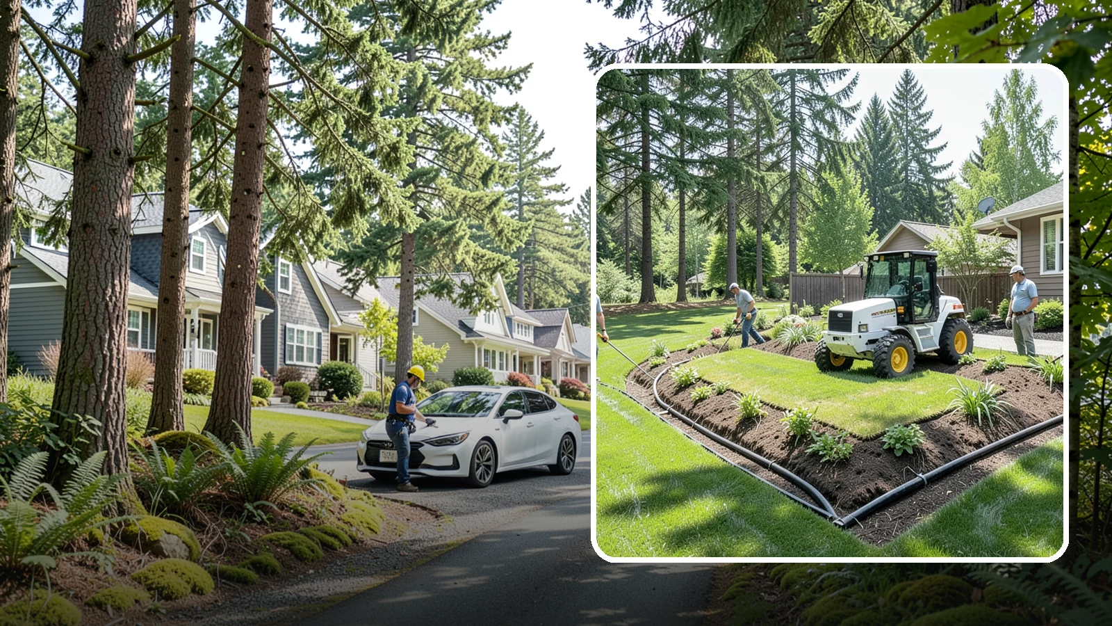 Yard Drainage Correction in Normandy Park, King County, WA - We correct overall yard drainage by reshaping grade and installing drains so water flows away from structures instead of pooling.