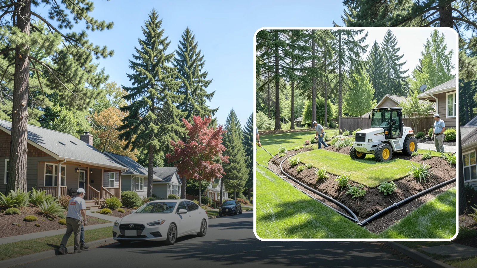 Yard Drainage Correction in Orting, Pierce County, WA - We correct overall yard drainage by reshaping grade and installing drains so water flows away from structures instead of pooling.
