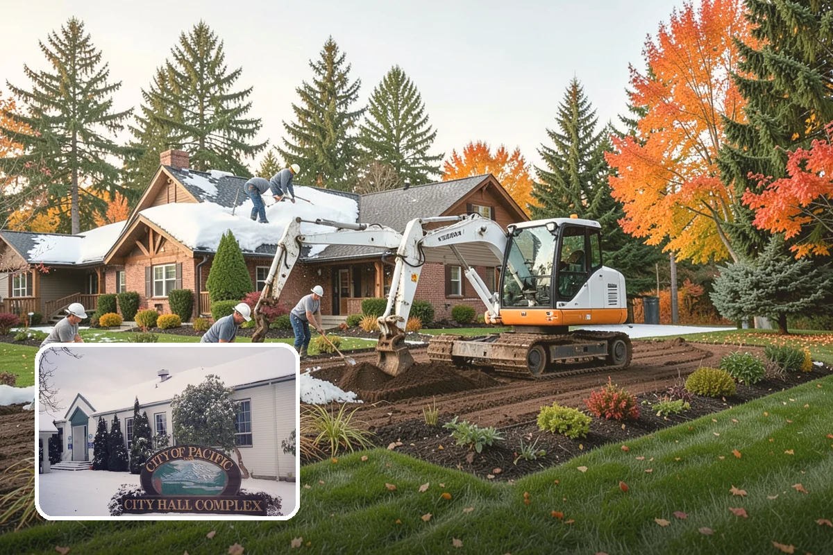 Yard Drainage Correction in Pacific, King County, WA - Comprehensive whole-property drainage fix