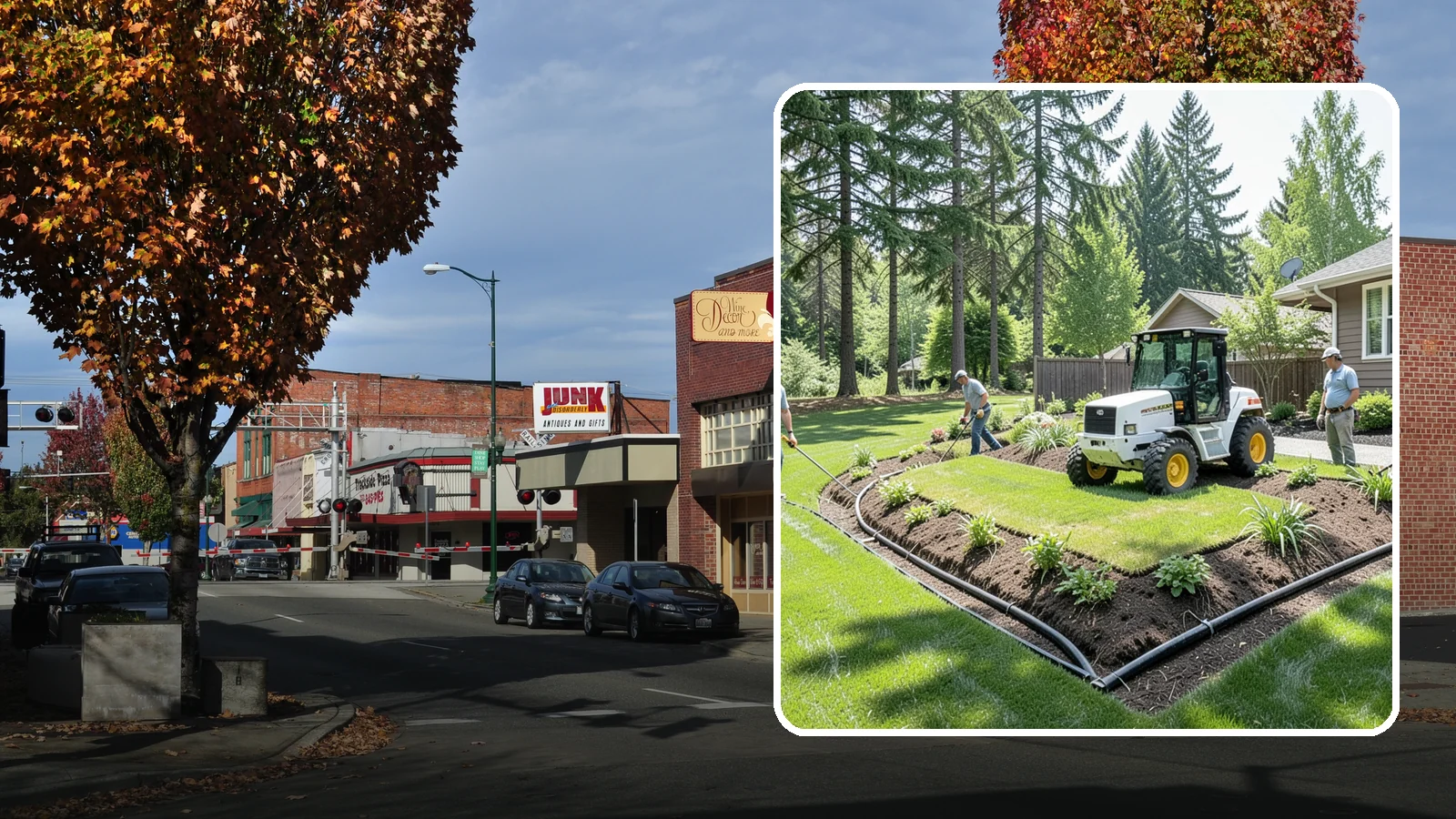 Yard Drainage Correction in Puyallup, Pierce County, WA - We correct overall yard drainage by reshaping grade and installing drains so water flows away from structures instead of pooling.