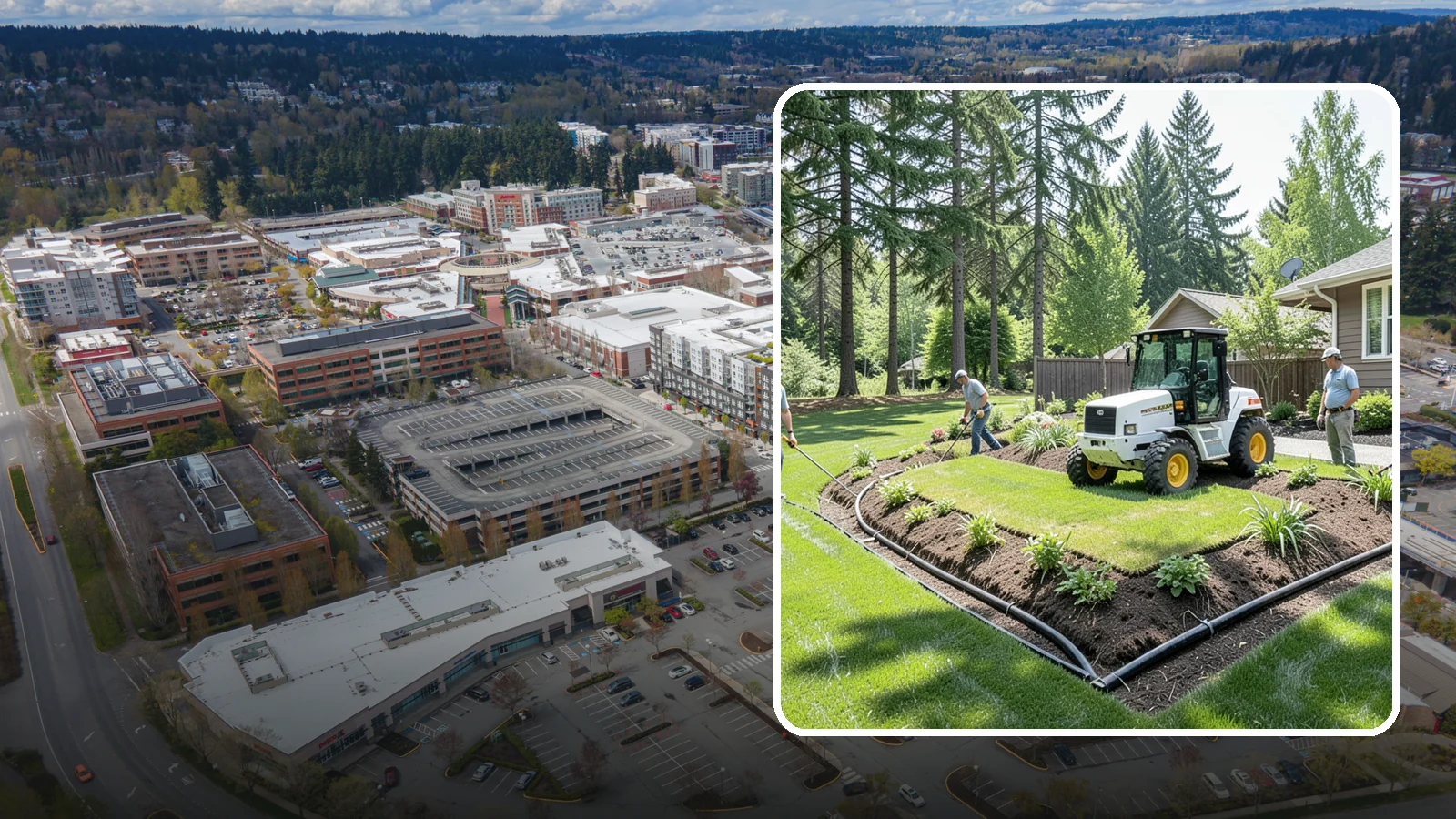 Yard Drainage Correction in Redmond, King County, WA - We correct overall yard drainage by reshaping grade and installing drains so water flows away from structures instead of pooling.