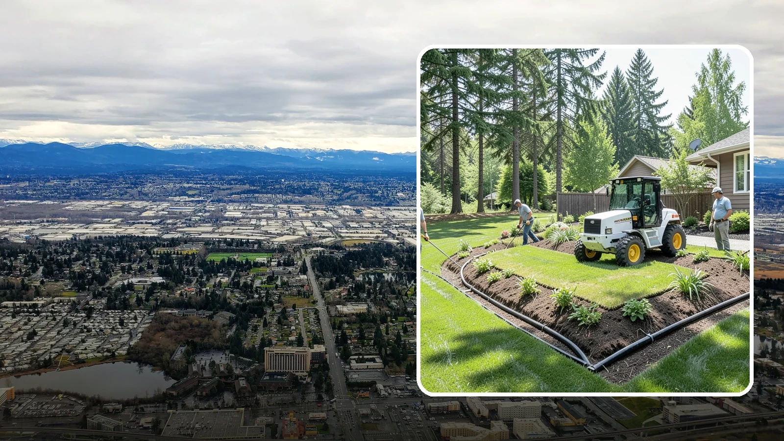 Yard Drainage Correction in SeaTac, King County, WA - We correct overall yard drainage by reshaping grade and installing drains so water flows away from structures instead of pooling.