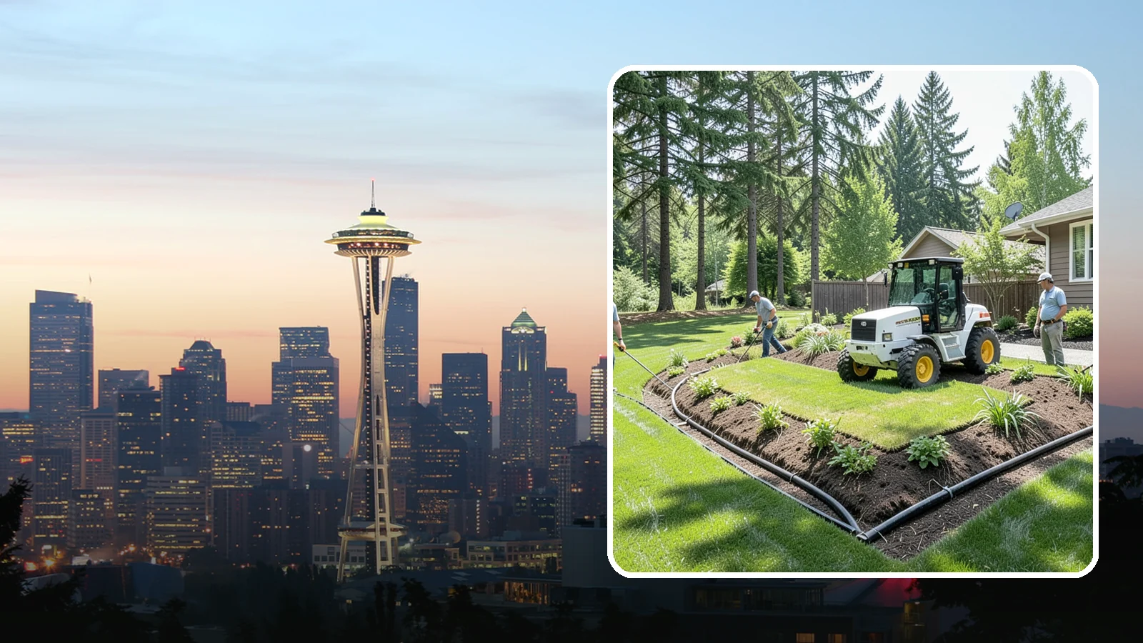 Yard Drainage Correction in Seattle, King County, WA - We correct overall yard drainage by reshaping grade and installing drains so water flows away from structures instead of pooling.