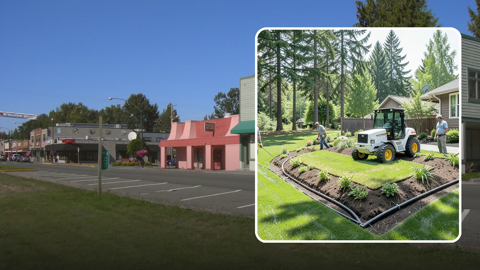 Yard Drainage Correction in Snoqualmie, King County, WA - We correct overall yard drainage by reshaping grade and installing drains so water flows away from structures instead of pooling.