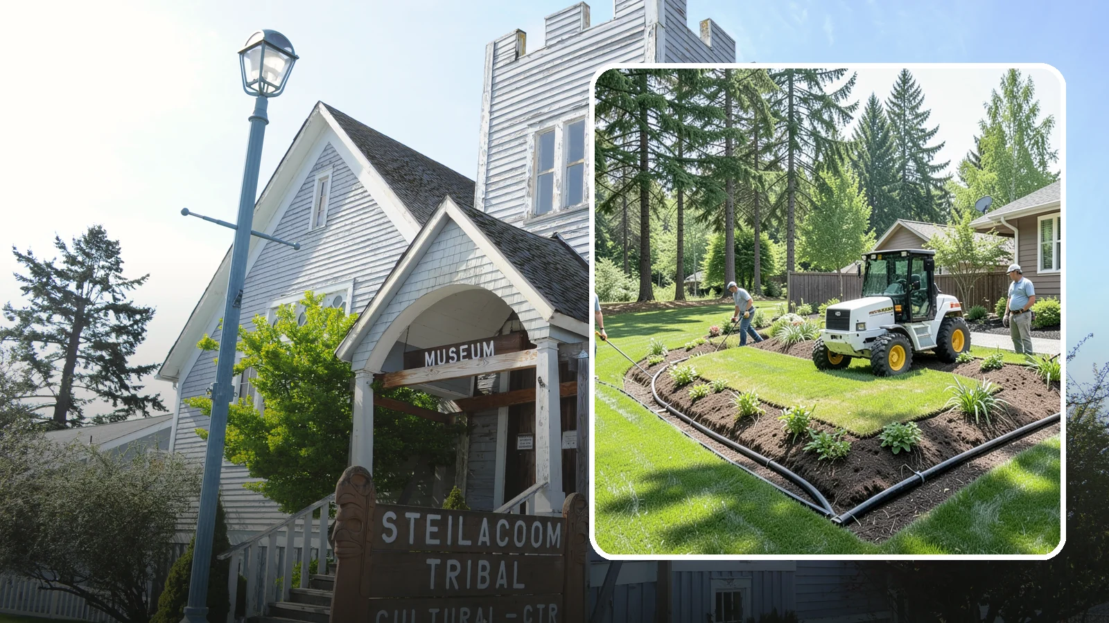 Yard Drainage Correction in Steilacoom, Pierce County, WA - We correct overall yard drainage by reshaping grade and installing drains so water flows away from structures instead of pooling.