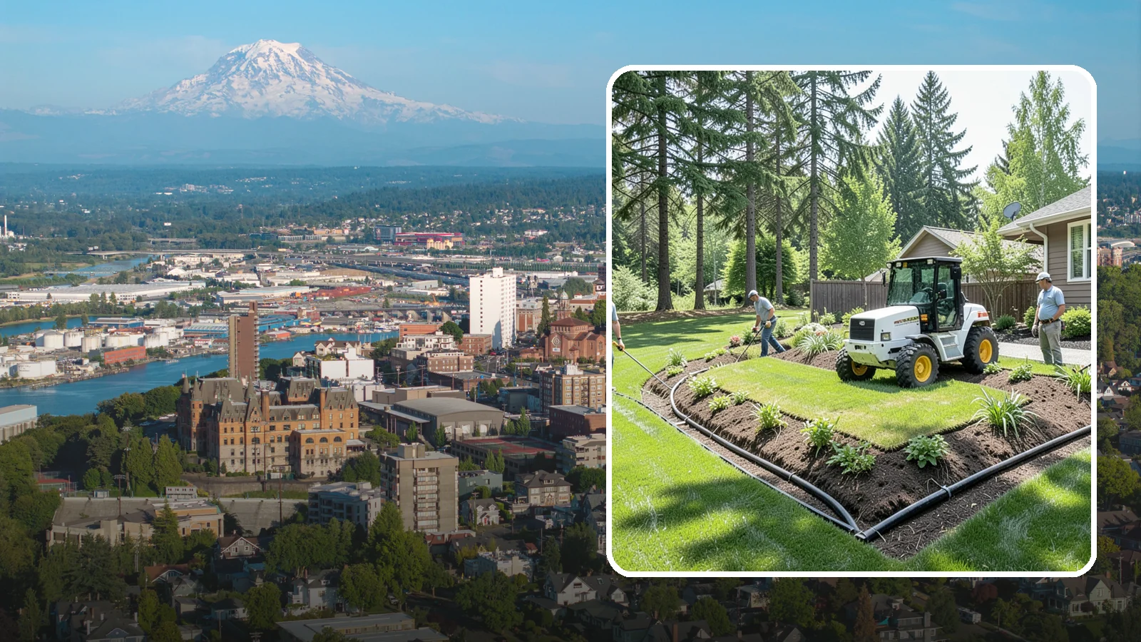 Yard Drainage Correction in Tacoma, Pierce County, WA - We correct overall yard drainage by reshaping grade and installing drains so water flows away from structures instead of pooling.