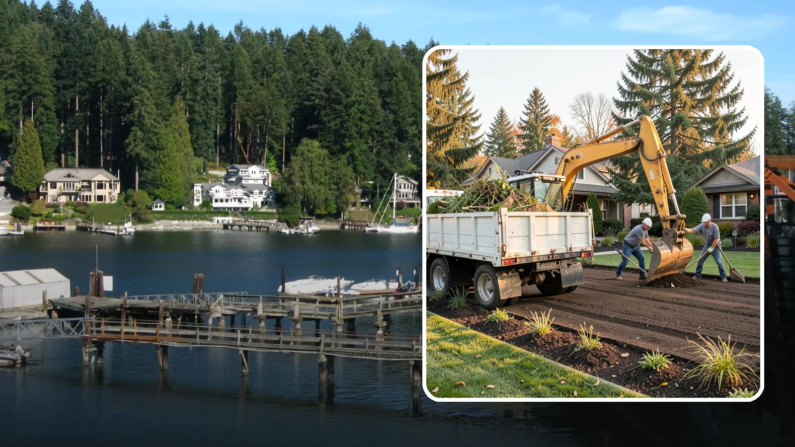 Yard Waste Removal in Gig Harbor, Pierce County, WA - Hauling and disposal of green waste, debris, and yard clutter to leave your property clean.