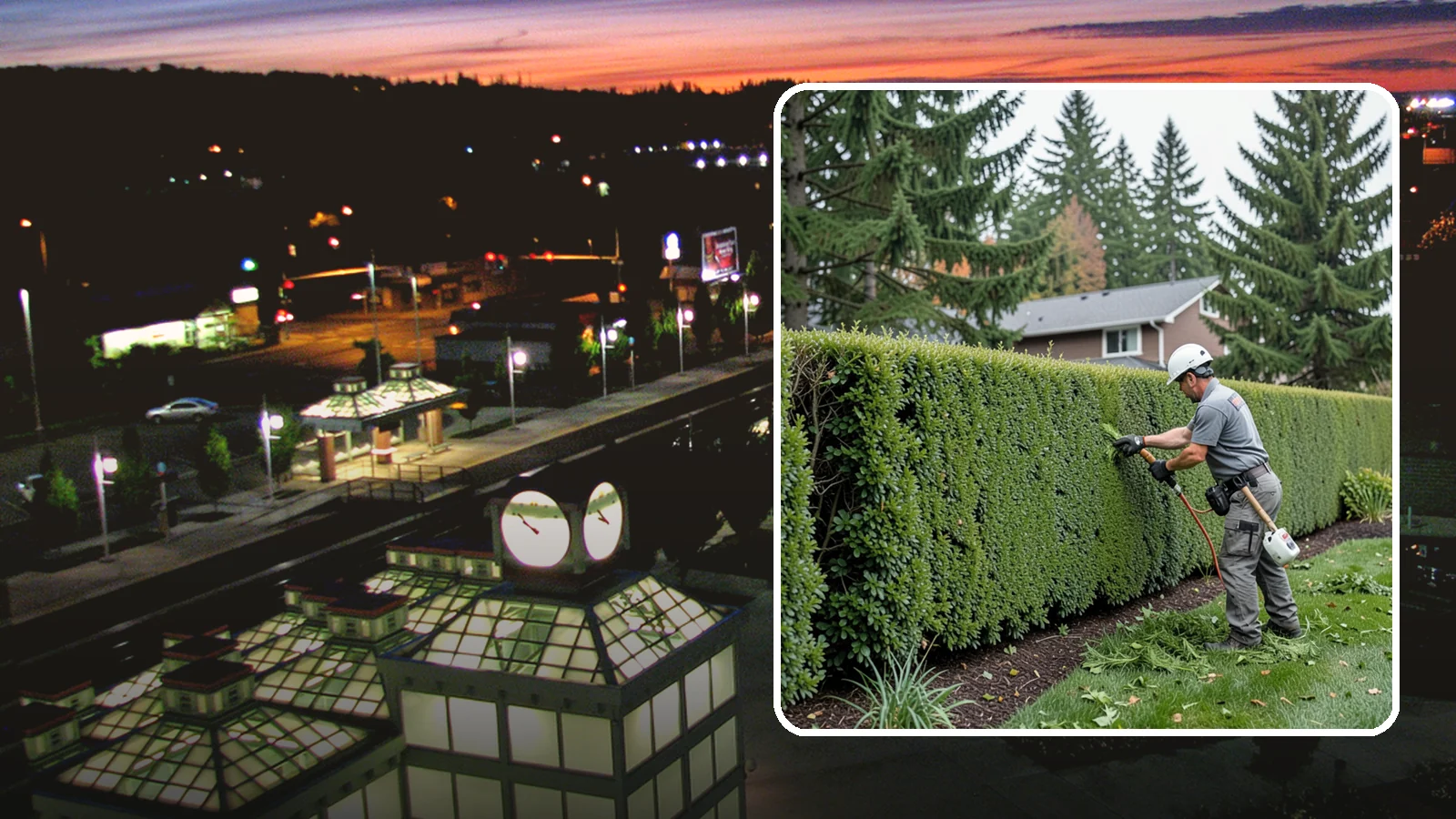 Yew Hedge Trimming in Auburn, King County, WA - Traditional yew hedge trimming that shapes this classic conifer into dense formal walls, with the rare ability to regrow from old...