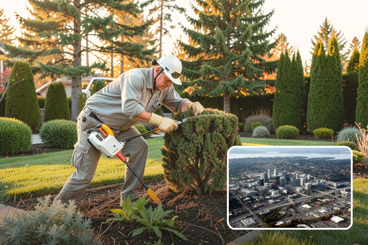 Yew Hedge Trimming in Bellevue, King County, WA - Forms dense, dark-green formal walls
