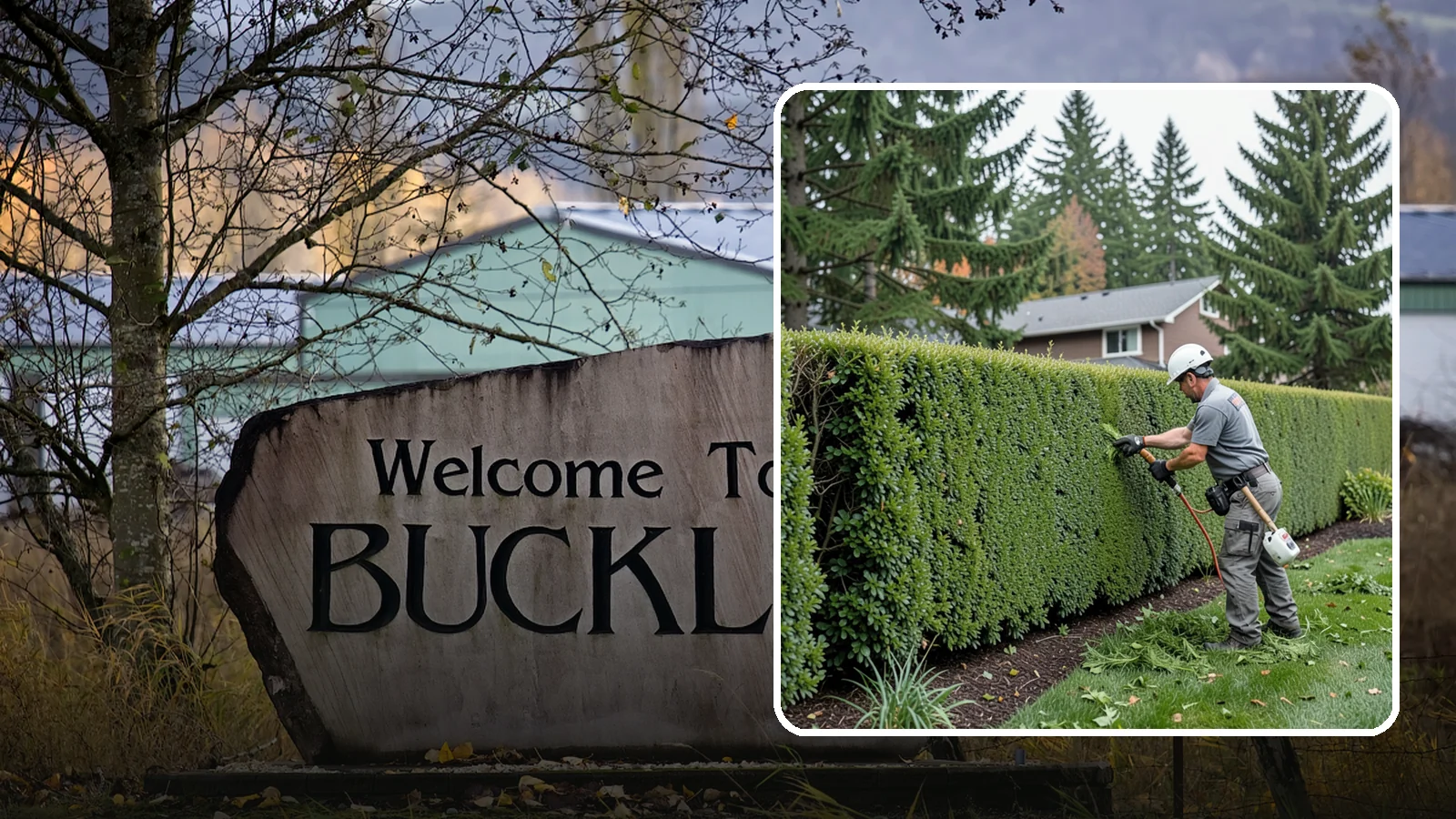 Yew Hedge Trimming in Buckley, Pierce County, WA - Traditional yew hedge trimming that shapes this classic conifer into dense formal walls, with the rare ability to regrow from old...