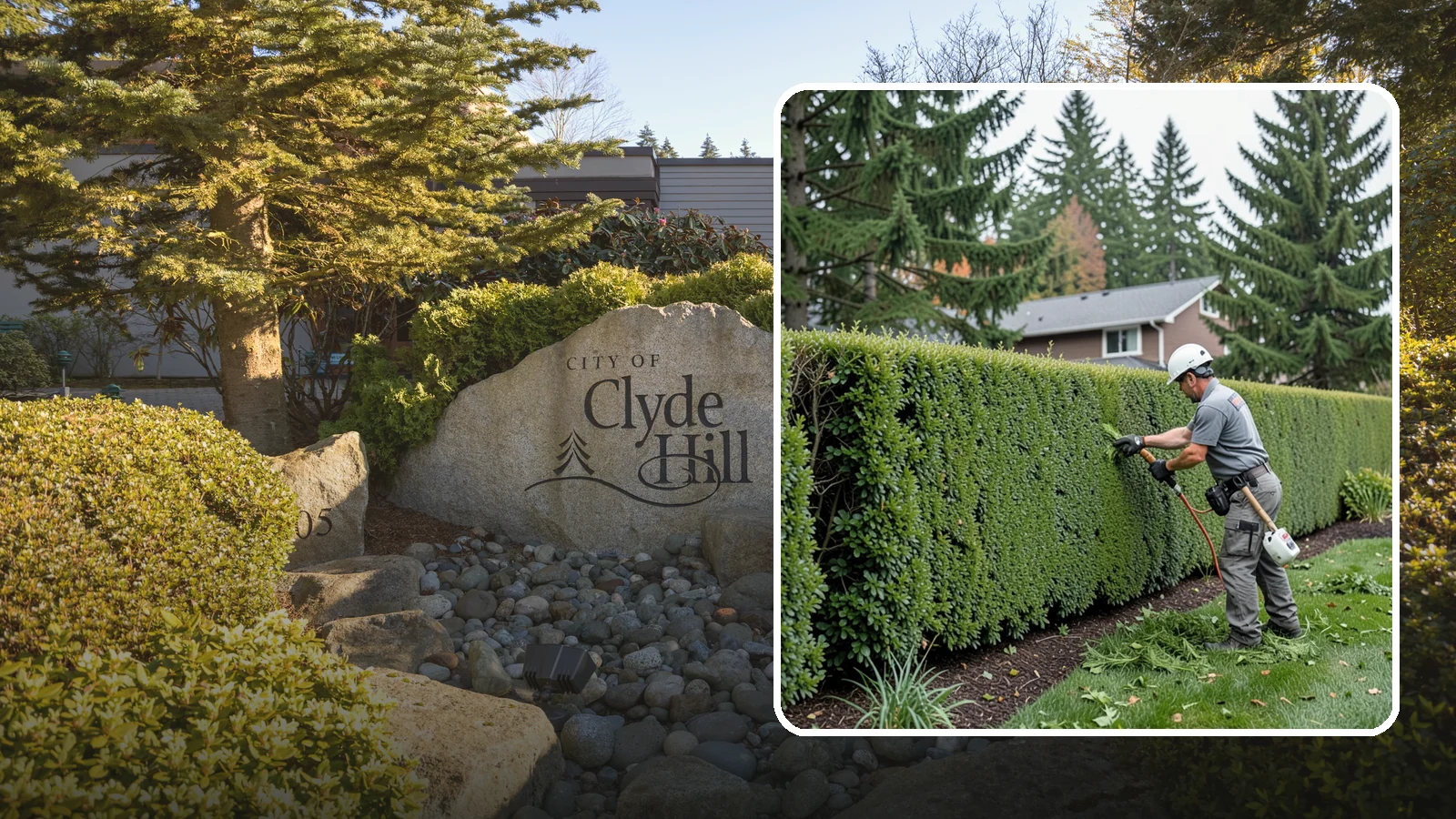 Yew Hedge Trimming in Clyde Hill, King County, WA - Traditional yew hedge trimming that shapes this classic conifer into dense formal walls, with the rare ability to regrow from old...