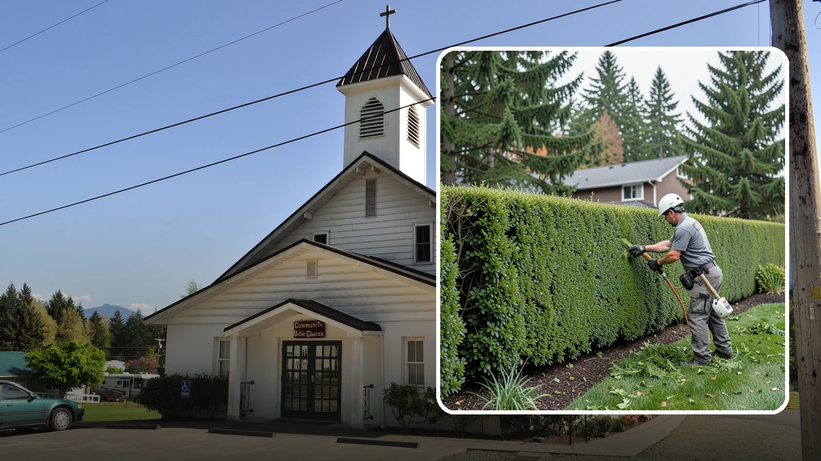Yew Hedge Trimming in Concrete, Skagit County, WA - Traditional yew hedge trimming that shapes this classic conifer into dense formal walls, with the rare ability to regrow from old...