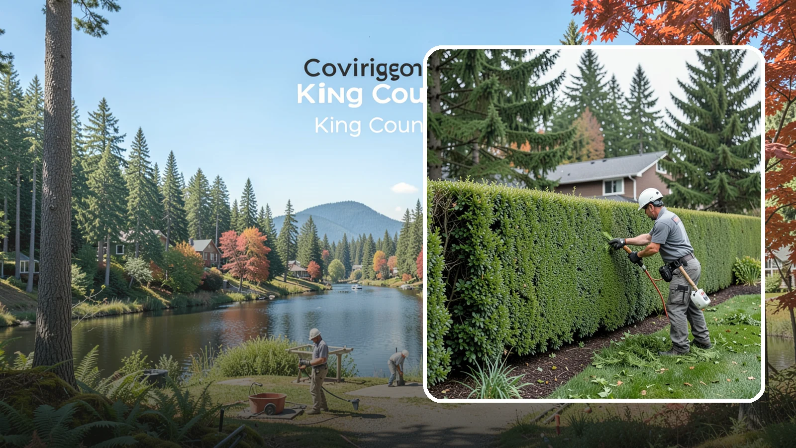Yew Hedge Trimming in Covington, King County, WA - Traditional yew hedge trimming that shapes this classic conifer into dense formal walls, with the rare ability to regrow from old...