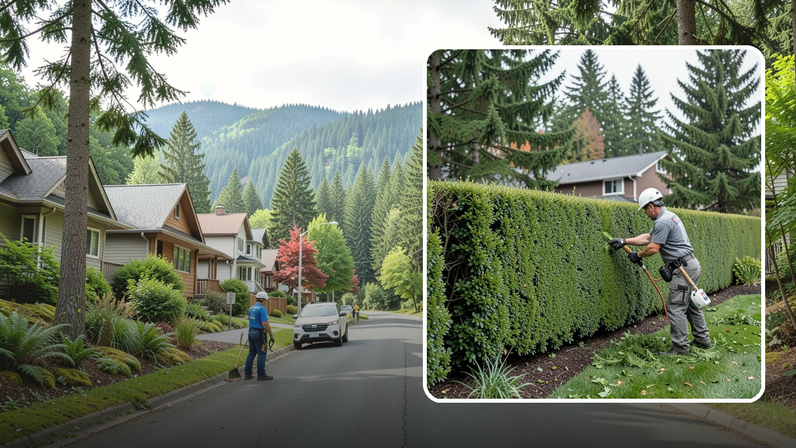 Yew Hedge Trimming in Darrington, Snohomish County, WA - Traditional yew hedge trimming that shapes this classic conifer into dense formal walls, with the rare ability to regrow from old...