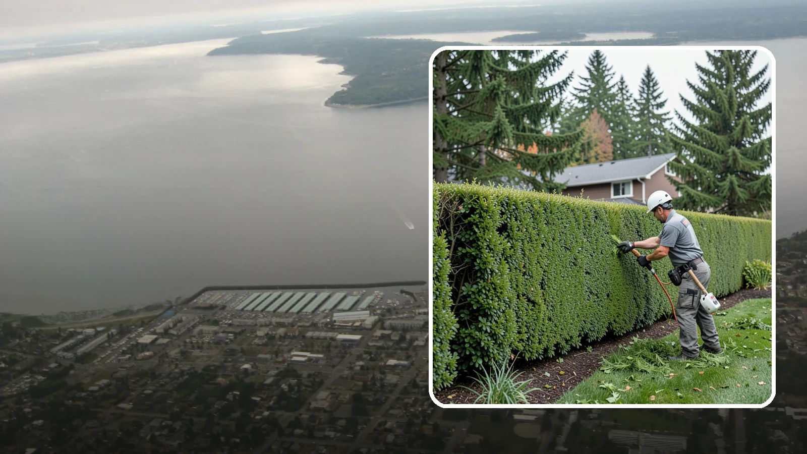 Yew Hedge Trimming in Des Moines, King County, WA - Traditional yew hedge trimming that shapes this classic conifer into dense formal walls, with the rare ability to regrow from old...