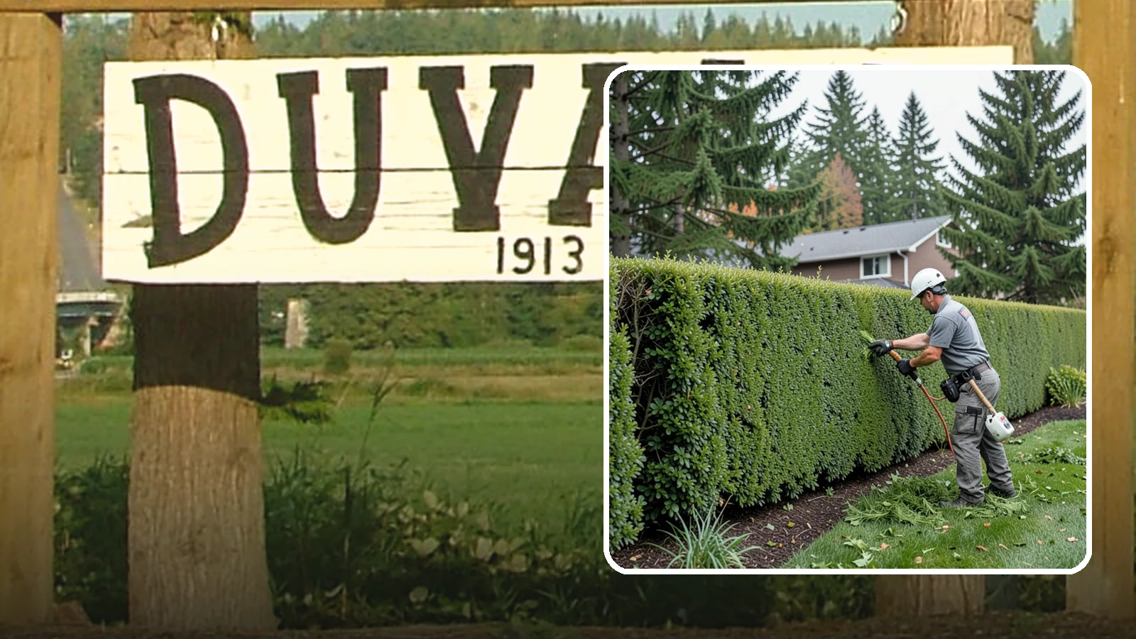 Yew Hedge Trimming in Duvall, King County, WA - Traditional yew hedge trimming that shapes this classic conifer into dense formal walls, with the rare ability to regrow from old...