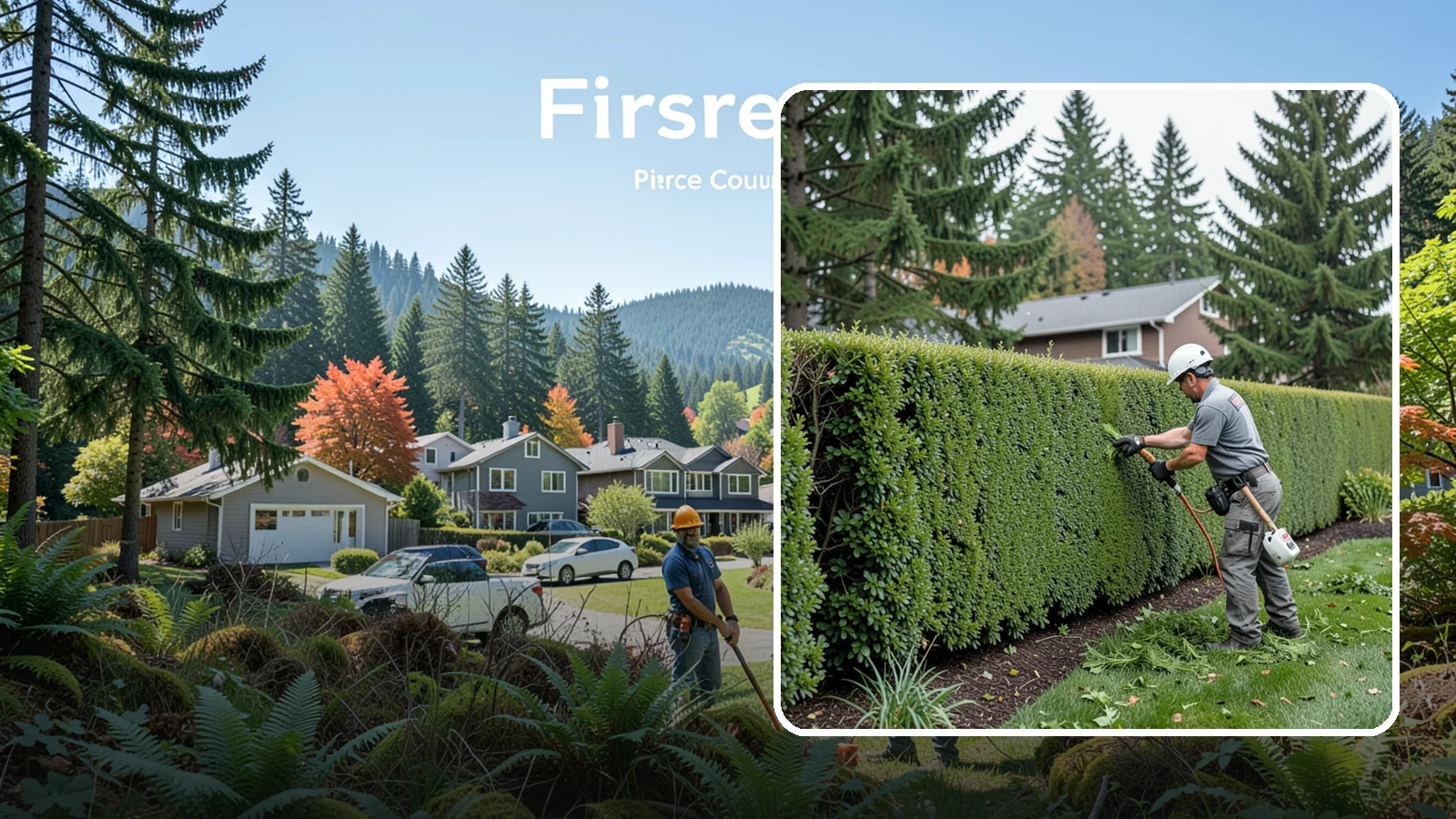 Yew Hedge Trimming in Fircrest, Pierce County, WA - Traditional yew hedge trimming that shapes this classic conifer into dense formal walls, with the rare ability to regrow from old...