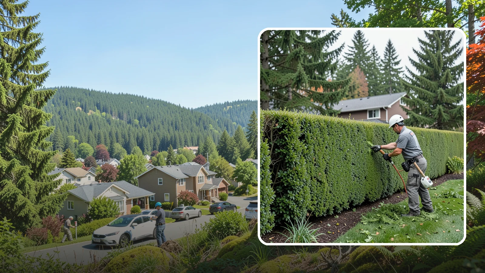 Yew Hedge Trimming in Index, Snohomish County, WA - Traditional yew hedge trimming that shapes this classic conifer into dense formal walls, with the rare ability to regrow from old...