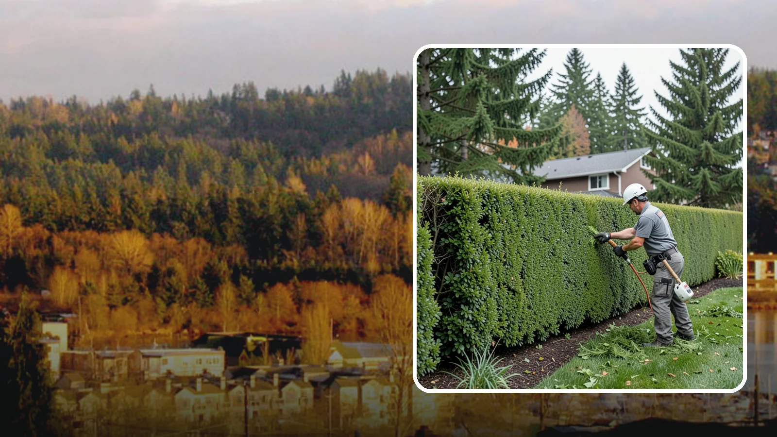 Yew Hedge Trimming in Kenmore, King County, WA - Traditional yew hedge trimming that shapes this classic conifer into dense formal walls, with the rare ability to regrow from old...