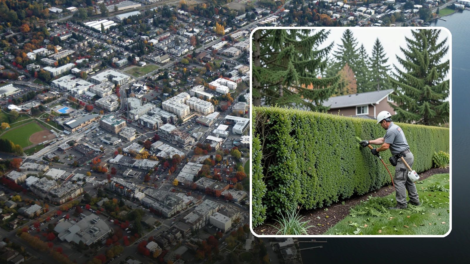 Yew Hedge Trimming in Kirkland, King County, WA - Traditional yew hedge trimming that shapes this classic conifer into dense formal walls, with the rare ability to regrow from old...