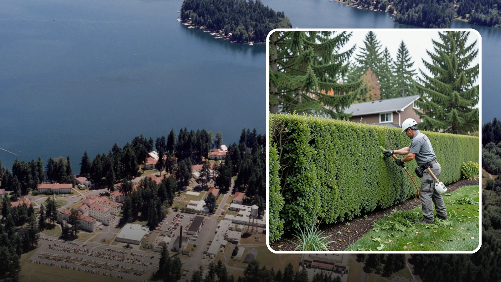 Yew Hedge Trimming in Lakewood, Pierce County, WA - Traditional yew hedge trimming that shapes this classic conifer into dense formal walls, with the rare ability to regrow from old...