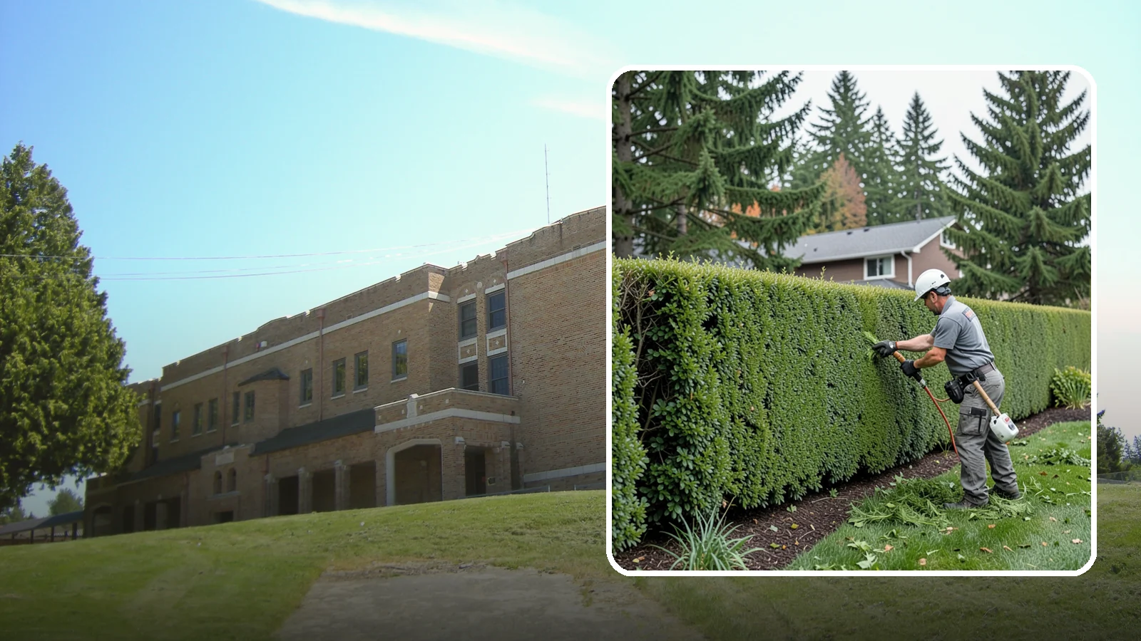 Yew Hedge Trimming in Maple Valley, King County, WA - Traditional yew hedge trimming that shapes this classic conifer into dense formal walls, with the rare ability to regrow from old...