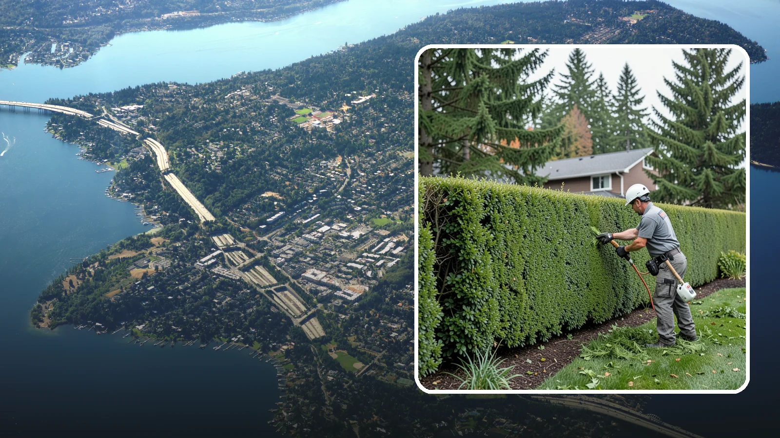 Yew Hedge Trimming in Mercer Island, King County, WA - Traditional yew hedge trimming that shapes this classic conifer into dense formal walls, with the rare ability to regrow from old...