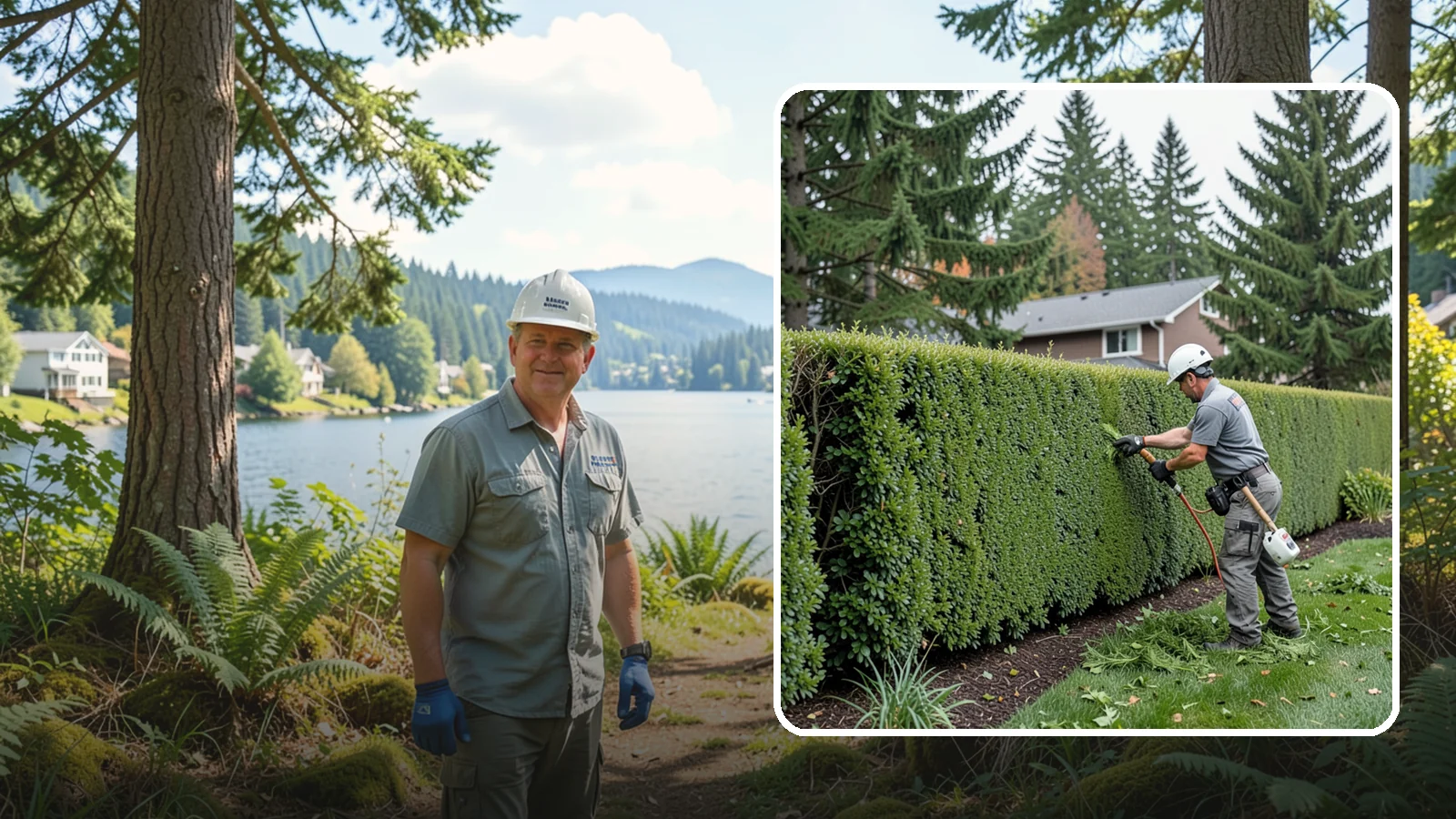 Yew Hedge Trimming in Milton, King County, WA - Traditional yew hedge trimming that shapes this classic conifer into dense formal walls, with the rare ability to regrow from old...