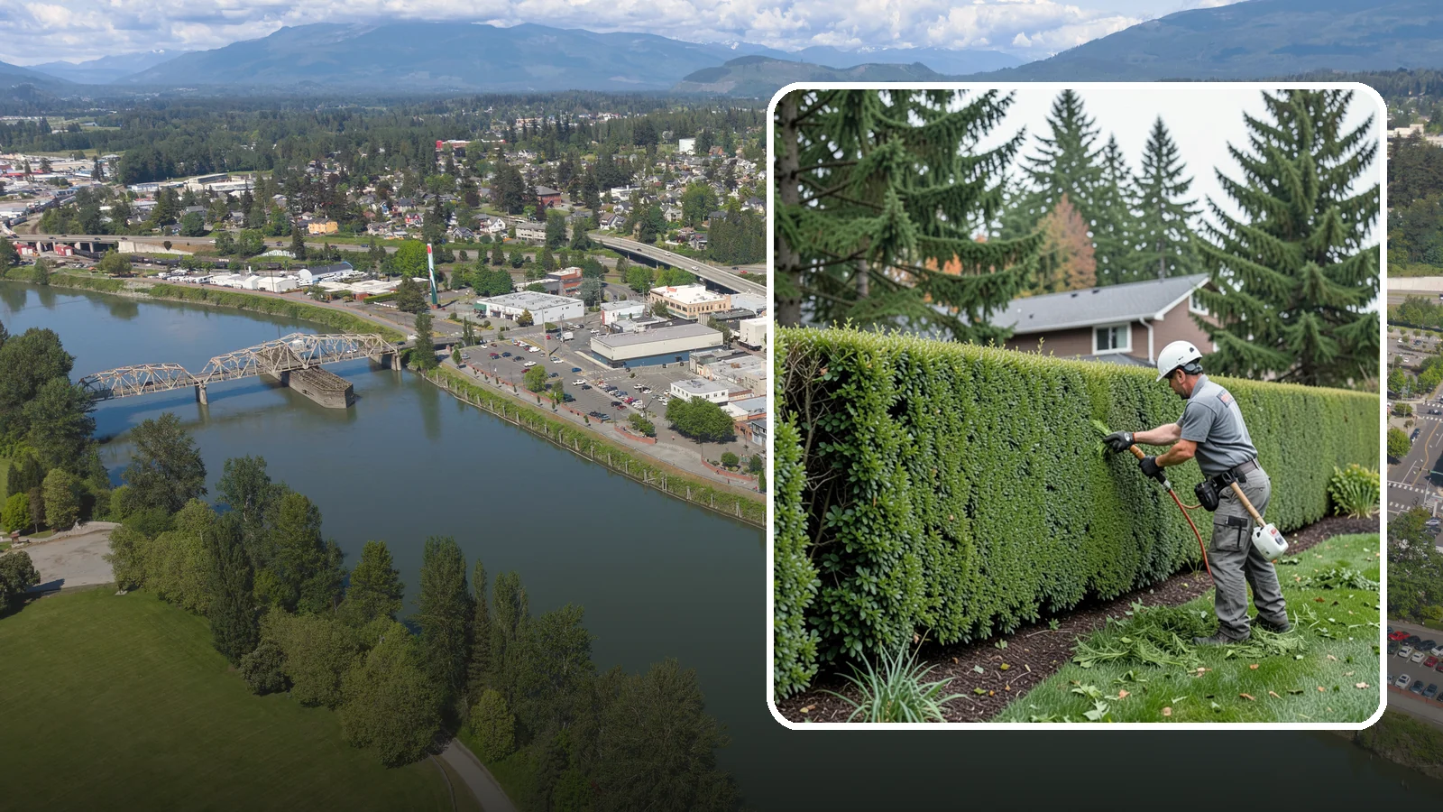 Yew Hedge Trimming in Mount Vernon, Skagit County, WA - Traditional yew hedge trimming that shapes this classic conifer into dense formal walls, with the rare ability to regrow from old...