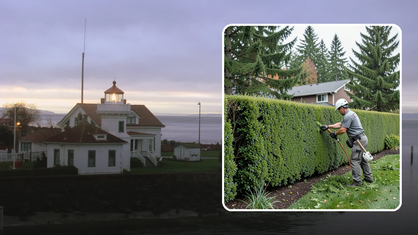Yew Hedge Trimming in Mukilteo, Snohomish County, WA - Traditional yew hedge trimming that shapes this classic conifer into dense formal walls, with the rare ability to regrow from old...