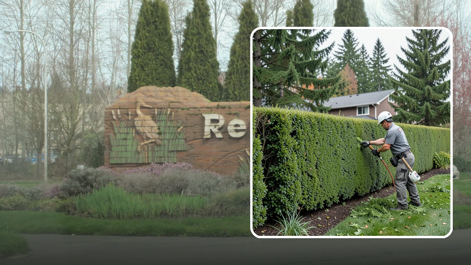 Yew Hedge Trimming in Renton, King County, WA - Traditional yew hedge trimming that shapes this classic conifer into dense formal walls, with the rare ability to regrow from old...