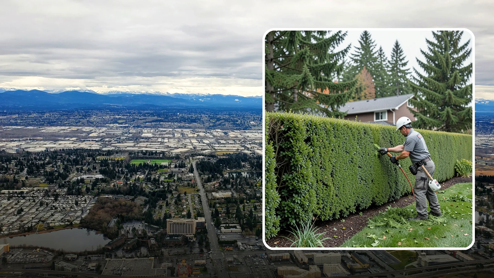 Yew Hedge Trimming in SeaTac, King County, WA - Traditional yew hedge trimming that shapes this classic conifer into dense formal walls, with the rare ability to regrow from old...