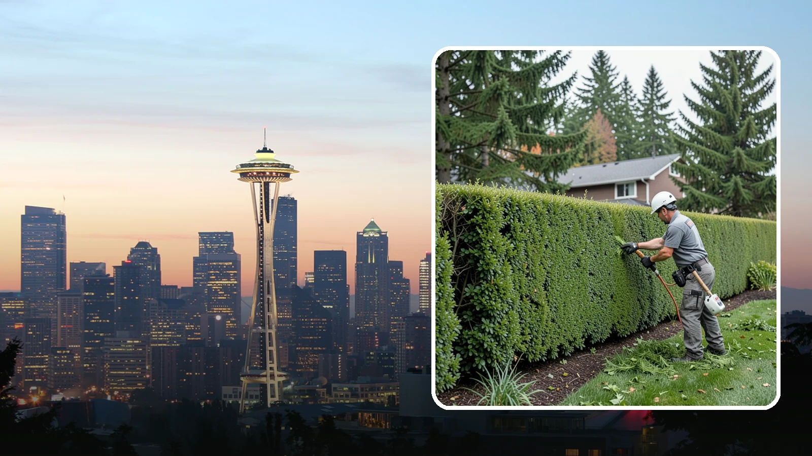 Yew Hedge Trimming in Seattle, King County, WA - Traditional yew hedge trimming that shapes this classic conifer into dense formal walls, with the rare ability to regrow from old...