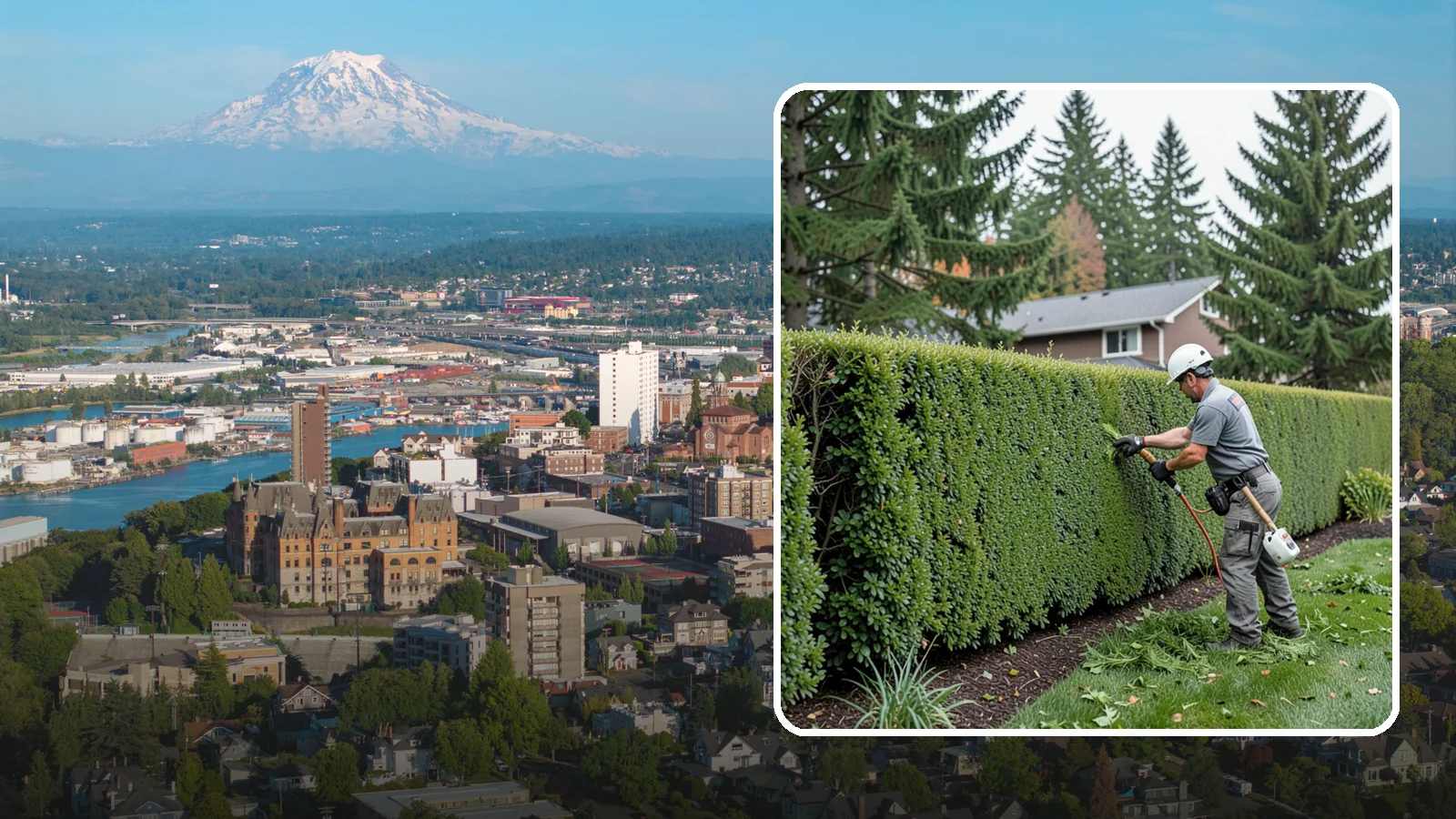Yew Hedge Trimming in Tacoma, Pierce County, WA - Traditional yew hedge trimming that shapes this classic conifer into dense formal walls, with the rare ability to regrow from old...